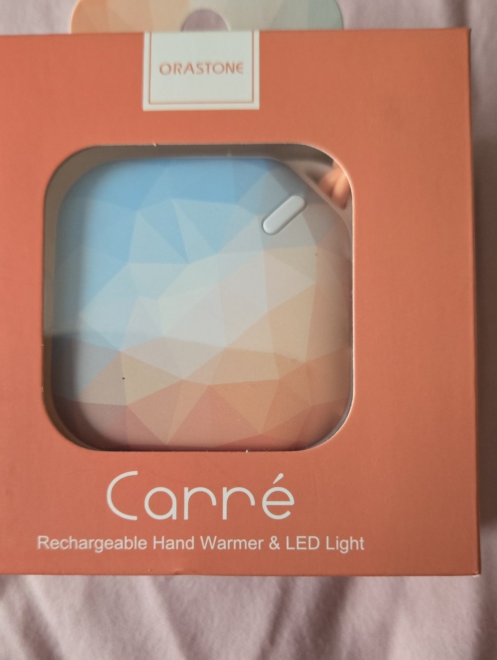 Carré Rechargeable Hand Warmer & LED Light - Gradient Blue/Peach